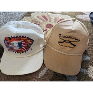 Vintage Trapshooting Baseball Hats Adjustable Lot Of 2